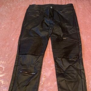 Super cute coated moto pants